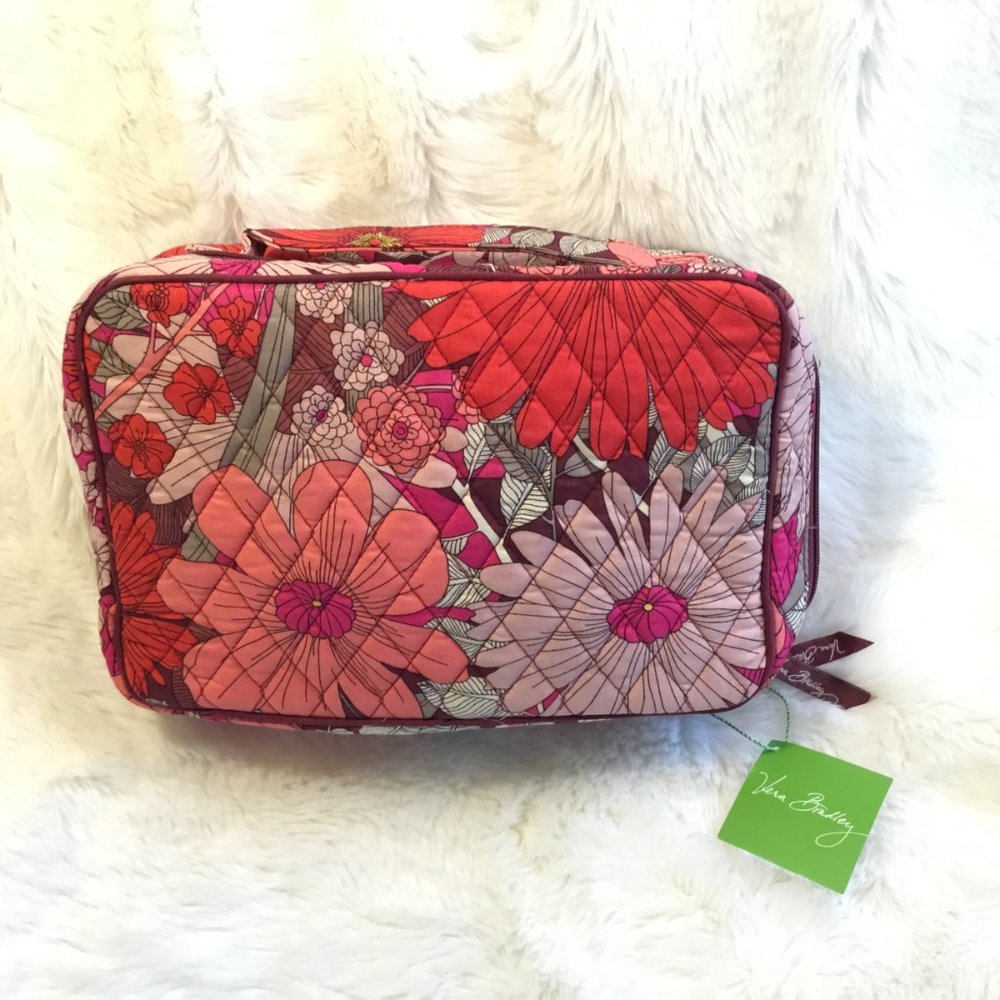 NWT Vera Bradley Large Blush & Brush Makeup Case Bohemian Blooms Travel